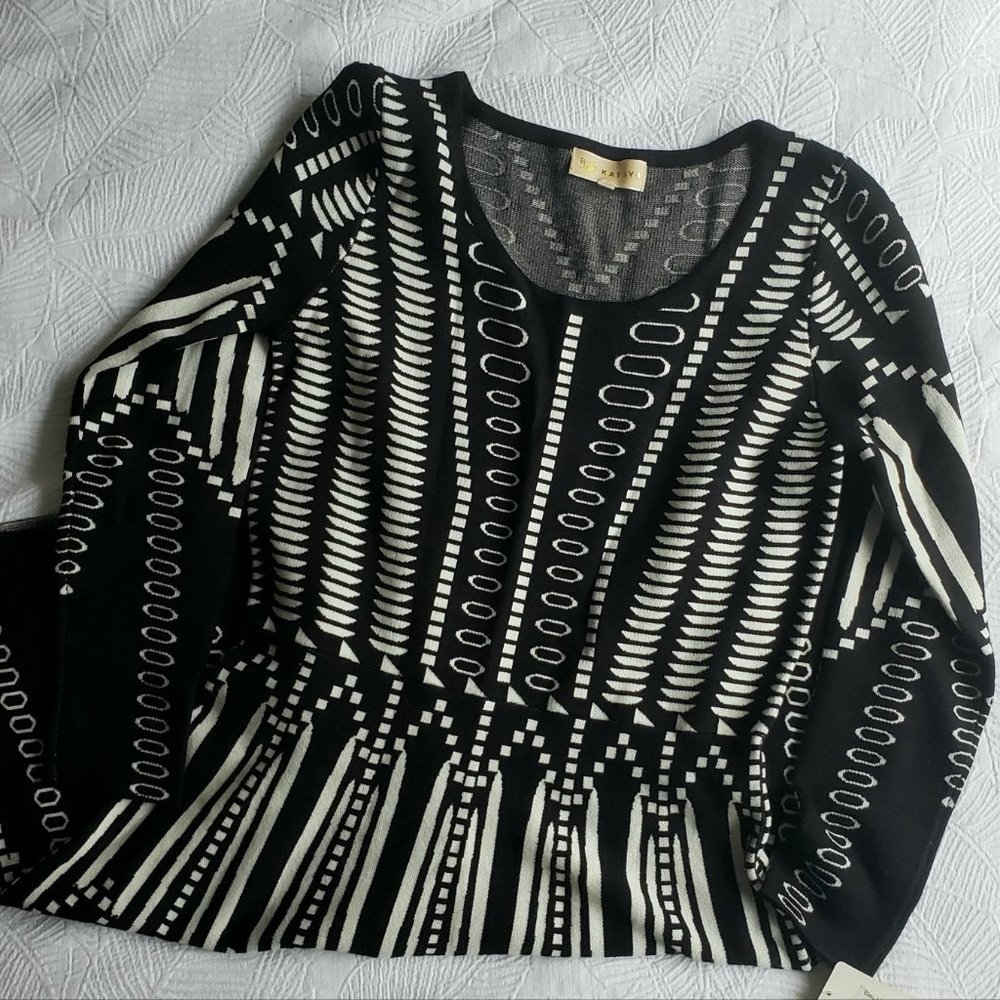Tribal Print Fit&Flare Sweater Dress